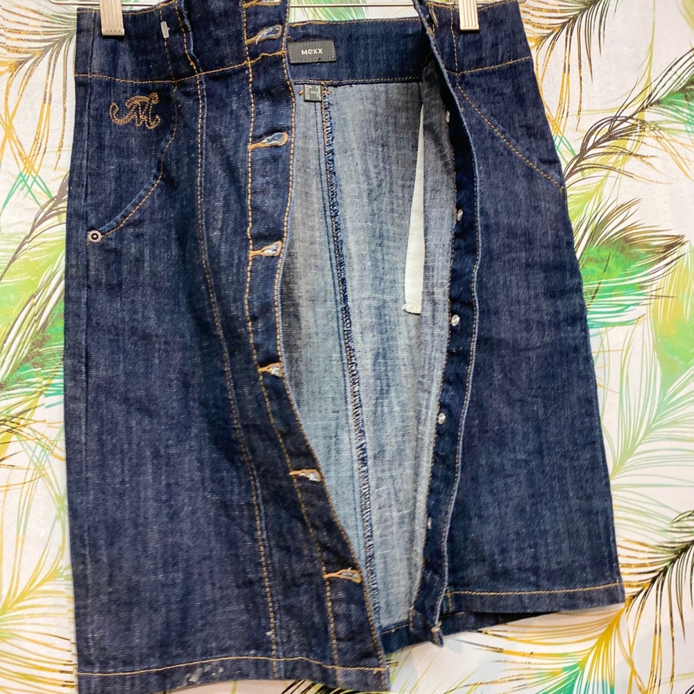 Mexx Button Jean Skirt 90’s Fashion